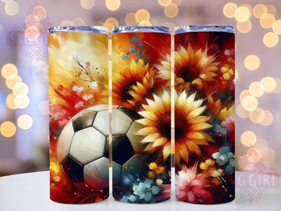 Sunflower Soccer Mom Tumbler Wrap, Sunflower Tumbler Wrap, Soccer Sublimation Design, 20oz Skinny Tumbler, Soccer Mom Gift, Floral Soccer Png, Sports Tumbler Png Sublimation SvggirlplusArt 