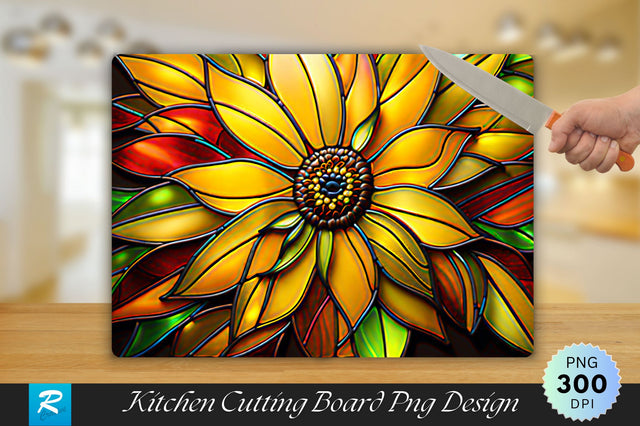 Sunflower Stained Cutting Board Sublimation Regulrcrative 