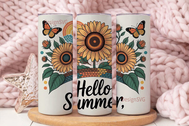 Sunflower Summer 20oz Tumbler Wrap Sublimation DesignSVG 