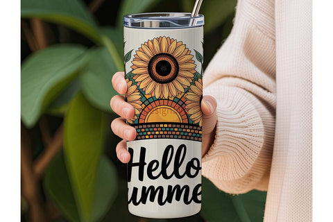 Sunflower Summer 20oz Tumbler Wrap Sublimation DesignSVG 