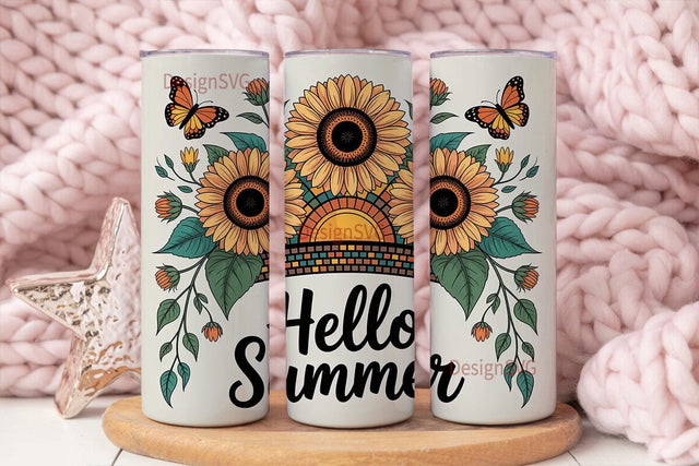 Sunflower Summer 20oz Tumbler Wrap Sublimation DesignSVG 