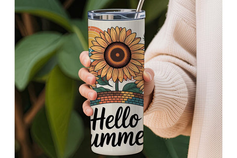 Sunflower Summer 20oz Tumbler Wrap Sublimation DesignSVG 