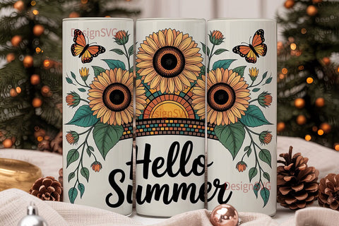 Sunflower Summer 20oz Tumbler Wrap Sublimation DesignSVG 