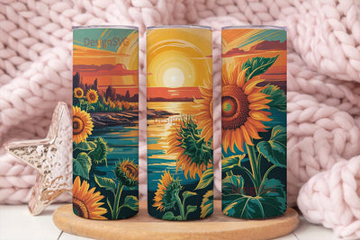 Sunflower Sunset 20oz Tumbler Wrap Sublimation DesignSVG 