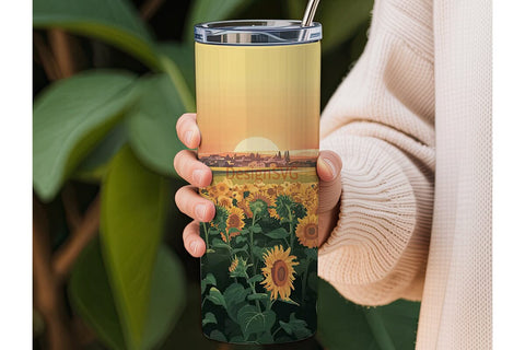 Sunflower Sunset 20oz Tumbler Wrap Sublimation DesignSVG 