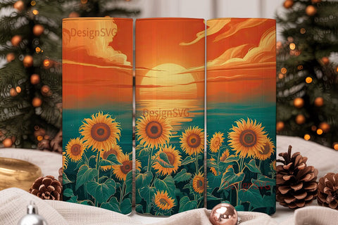 Sunflower Sunset 20oz Tumbler Wrap Sublimation DesignSVG 