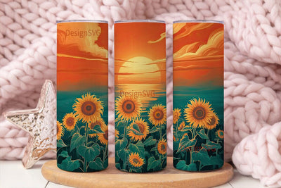 Sunflower Sunset 20oz Tumbler Wrap Sublimation DesignSVG 