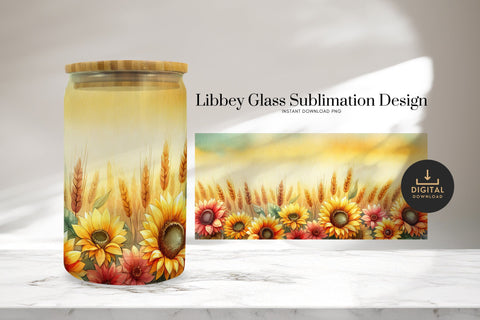 Sunflower Sunset Libbey Wrap PNG Sublimation BijouBay 