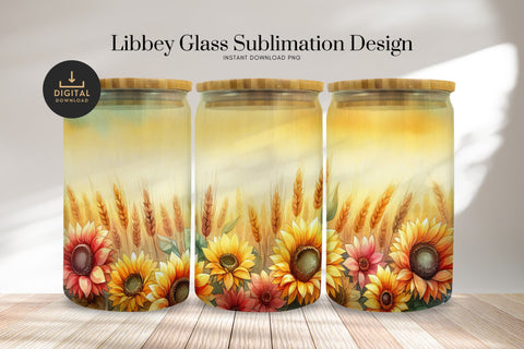 Sunflower Sunset Libbey Wrap PNG Sublimation BijouBay 