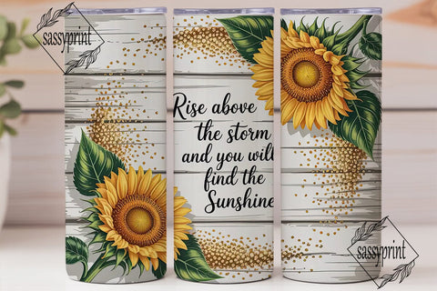 Sunflower Sunshine 20oz Tumbler Wrap Sublimation sassyprint 