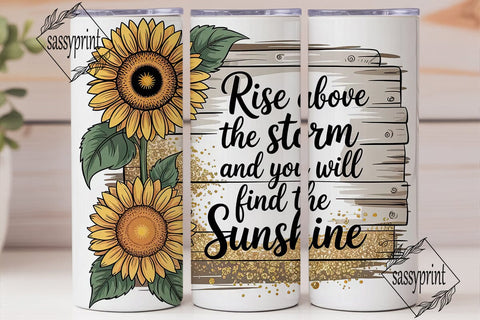 Sunflower Sunshine 20oz Tumbler Wrap Sublimation sassyprint 