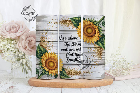 Sunflower Sunshine 20oz Tumbler Wrap Sublimation sassyprint 