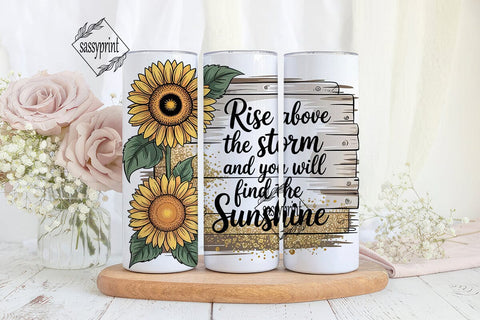 Sunflower Sunshine 20oz Tumbler Wrap Sublimation sassyprint 