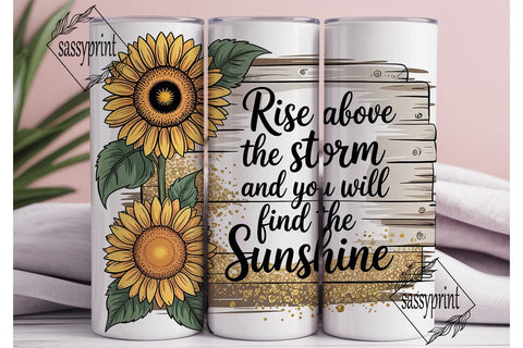 Sunflower Sunshine 20oz Tumbler Wrap Sublimation sassyprint 