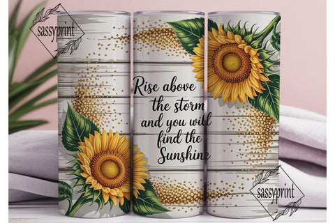 Sunflower Sunshine 20oz Tumbler Wrap Sublimation sassyprint 