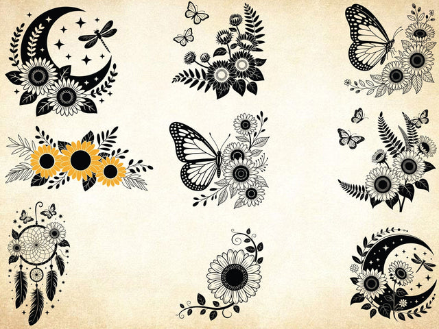 Sunflower SVG Bundle, Big Sunflower Svg, Sunflowers Clipart, Sunflower Shirt SVG Creativeart88 