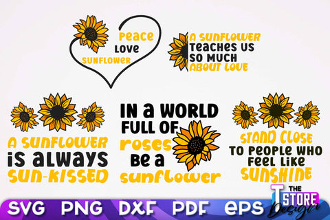Sunflower SVG Design | Flowers Design | Summer Print Design v.1 SVG The T Store Design 