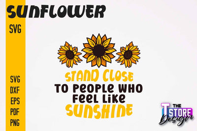 Sunflower SVG Design | Flowers Design | Summer Print Design v.1 SVG The T Store Design 