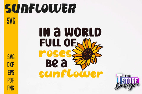 Sunflower SVG Design | Flowers Design | Summer Print Design v.1 SVG The T Store Design 
