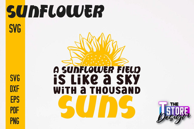 Sunflower SVG Design | Flowers Design | Summer Print Design v.1 SVG The T Store Design 