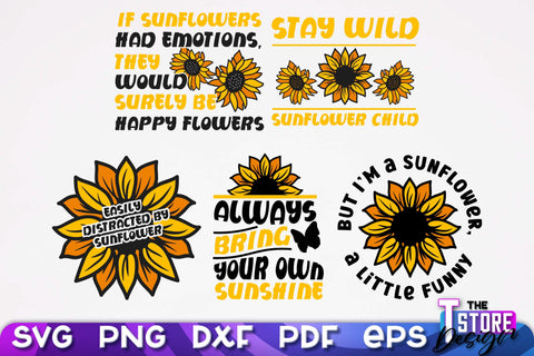 Sunflower SVG Design | Flowers Design | Summer Print Design v.1 SVG The T Store Design 