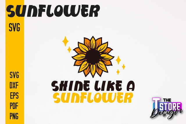 Sunflower SVG Design | Flowers Design | Summer Print Design v.1 SVG The T Store Design 