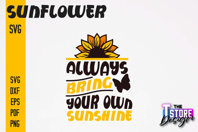 Sunflower SVG Design | Flowers Design | Summer Print Design v.1 SVG The T Store Design 