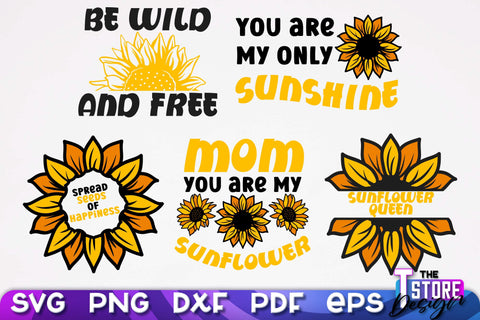 Sunflower SVG Design | Flowers Design | Summer Print Design v.1 SVG The T Store Design 