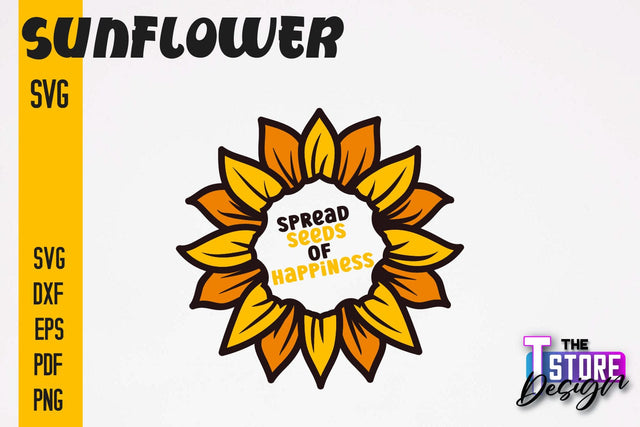 Sunflower SVG Design | Flowers Design | Summer Print Design v.1 SVG The T Store Design 