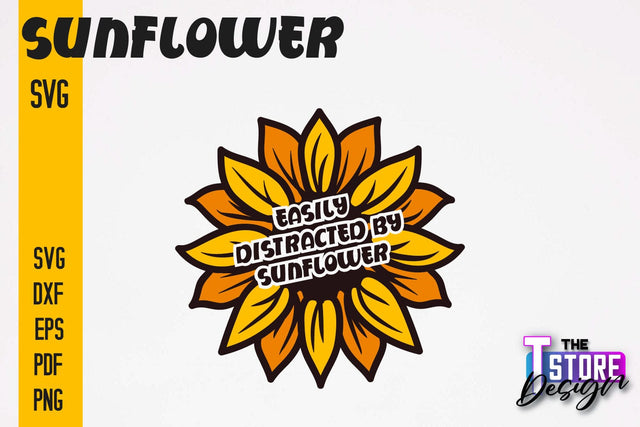 Sunflower SVG Design | Flowers Design | Summer Print Design v.1 SVG The T Store Design 