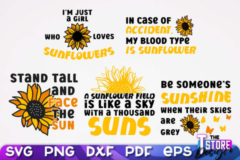 Sunflower SVG Design | Flowers Design | Summer Print Design v.1 SVG The T Store Design 