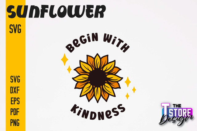 Sunflower SVG Design | Flowers Design | Summer Print Design v.1 SVG The T Store Design 