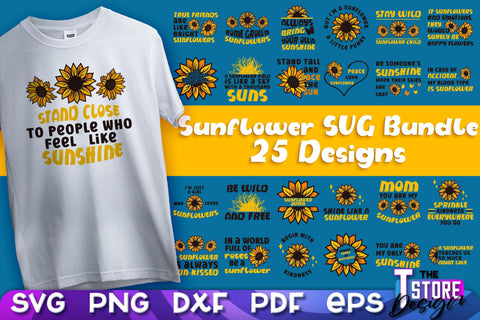 Sunflower SVG Design | Flowers Design | Summer Print Design v.1 SVG The T Store Design 