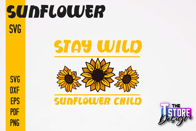 Sunflower SVG Design | Flowers Design | Summer Print Design v.1 SVG The T Store Design 