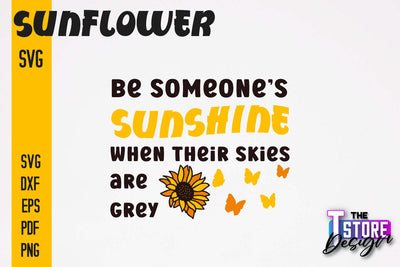 Sunflower SVG Design | Flowers Design | Summer Print Design v.1 SVG The T Store Design 