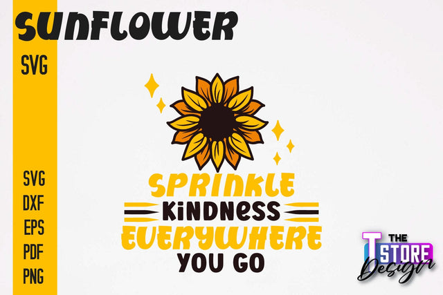 Sunflower SVG Design | Flowers Design | Summer Print Design v.1 SVG The T Store Design 