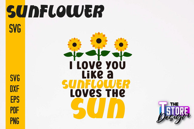 Sunflower SVG Design | Flowers Design | Summer Print Design v.2 SVG The T Store Design 