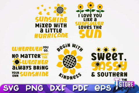 Sunflower SVG Design | Flowers Design | Summer Print Design v.2 SVG The T Store Design 