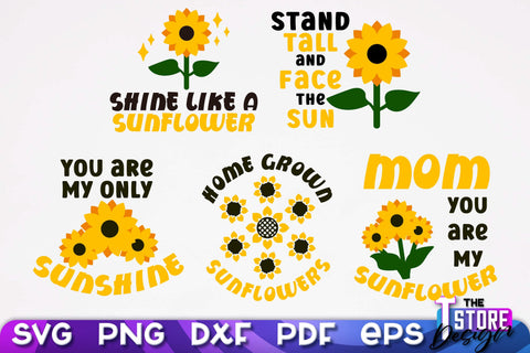 Sunflower SVG Design | Flowers Design | Summer Print Design v.2 SVG The T Store Design 