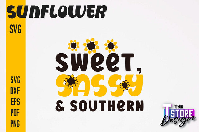 Sunflower SVG Design | Flowers Design | Summer Print Design v.2 SVG The T Store Design 