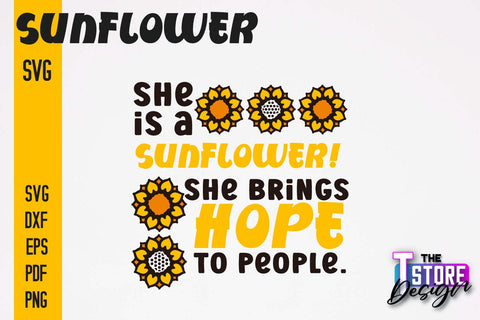 Sunflower SVG Design | Flowers Design | Summer Print Design v.2 SVG The T Store Design 