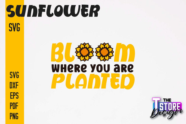 Sunflower SVG Design | Flowers Design | Summer Print Design v.2 SVG The T Store Design 