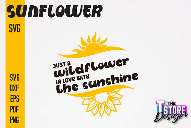 Sunflower SVG Design | Flowers Design | Summer Print Design v.2 SVG The T Store Design 