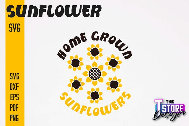 Sunflower SVG Design | Flowers Design | Summer Print Design v.2 SVG The T Store Design 