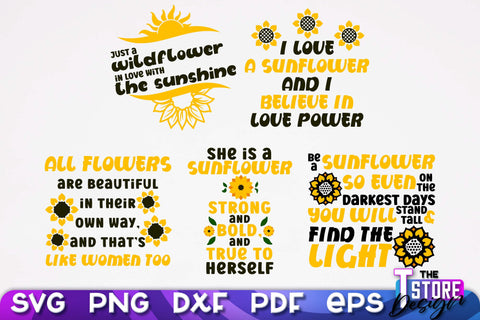 Sunflower SVG Design | Flowers Design | Summer Print Design v.2 SVG The T Store Design 