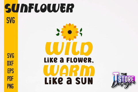 Sunflower SVG Design | Flowers Design | Summer Print Design v.2 SVG The T Store Design 