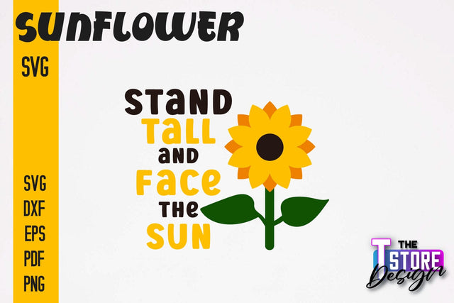 Sunflower SVG Design | Flowers Design | Summer Print Design v.2 SVG The T Store Design 