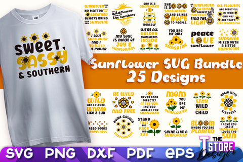 Sunflower SVG Design | Flowers Design | Summer Print Design v.2 SVG The T Store Design 