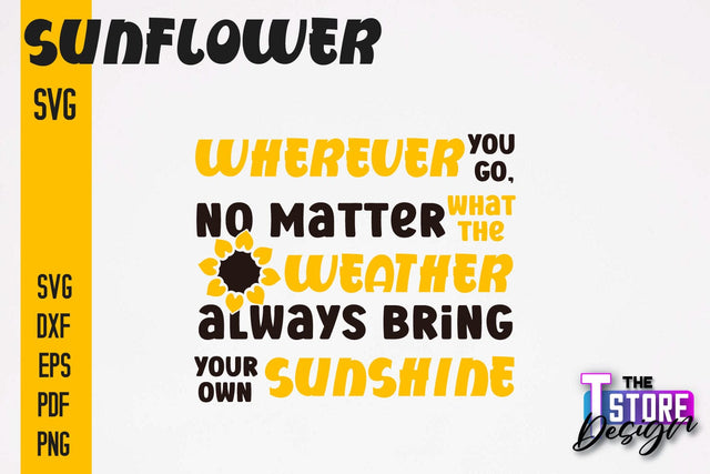 Sunflower SVG Design | Flowers Design | Summer Print Design v.2 SVG The T Store Design 