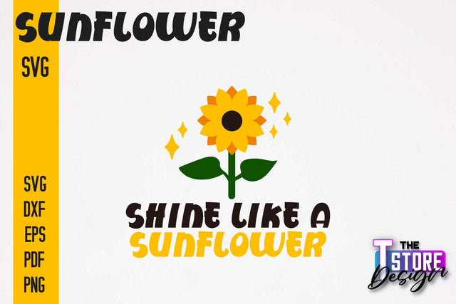 Sunflower SVG Design | Flowers Design | Summer Print Design v.2 SVG The T Store Design 